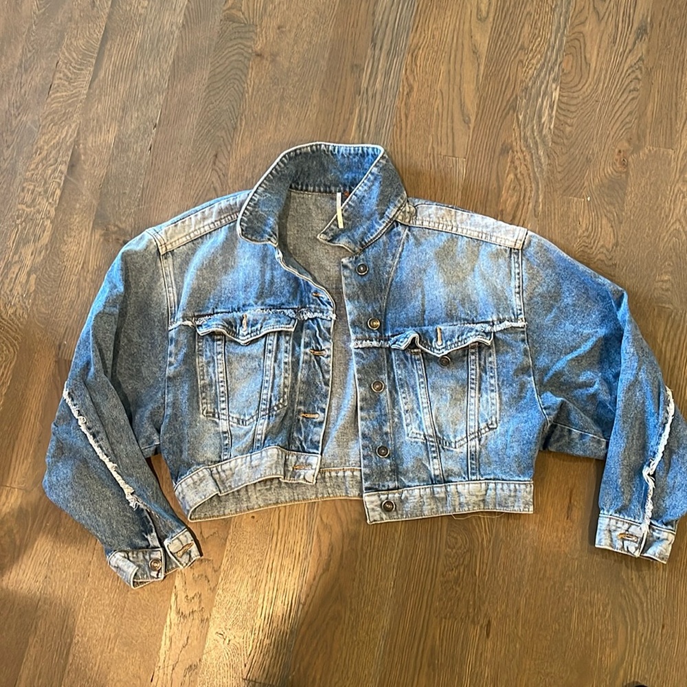 Free people cropped jean jacket